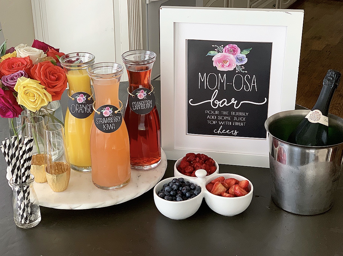 MOM osa Bar a Fun Mimosa Bar For A Baby Shower Or Mother s Day