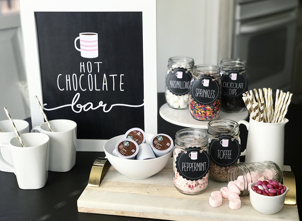 How to create a hot chocolate bar & free printables! - Girl about