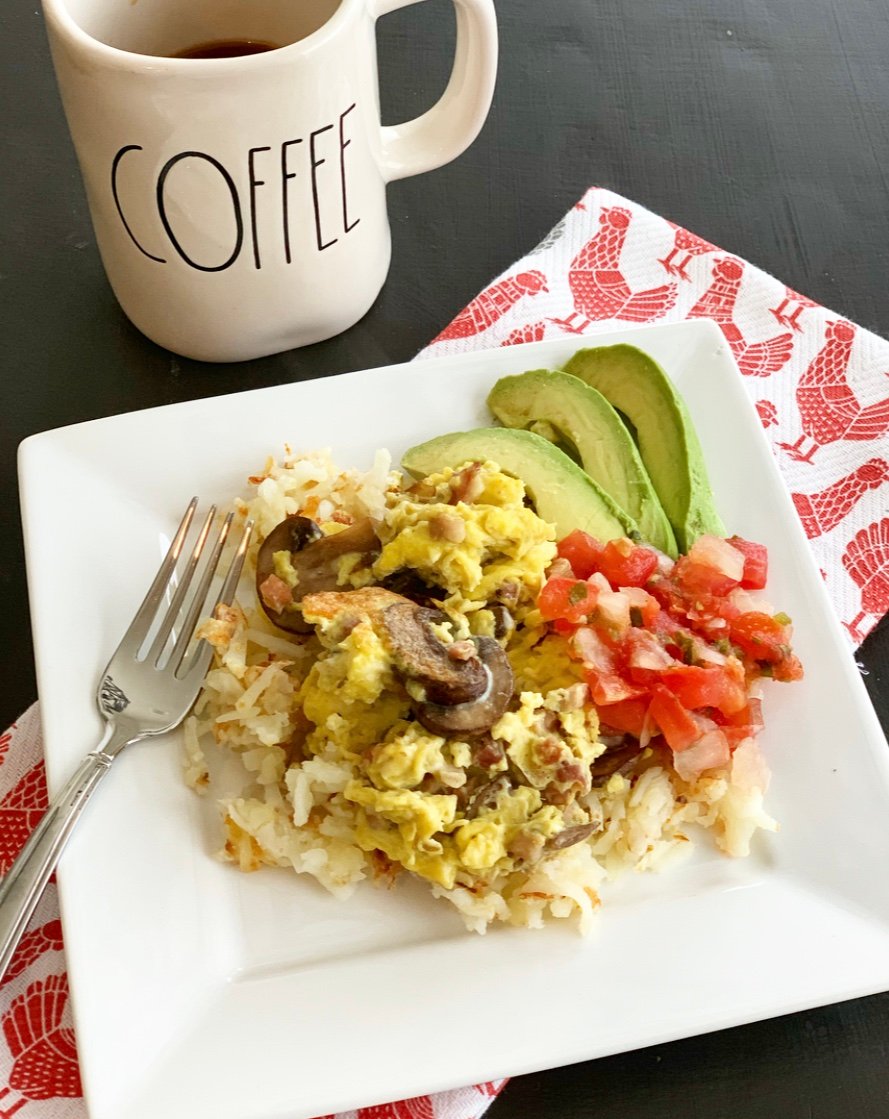 Simple scramble using ingredients from Trader Joe's 