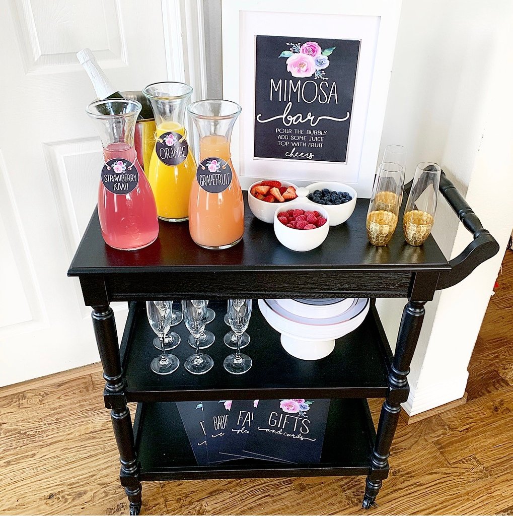 Mimosa Bar setup and free shower printables