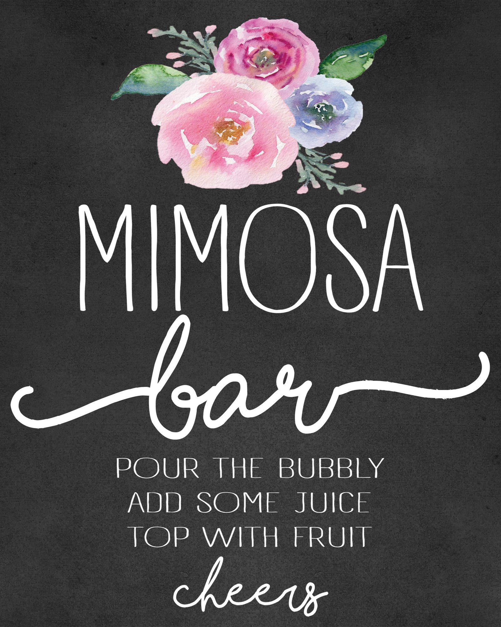 Free Mimosa Bar Sign, Instant Download Printable - Printable Market