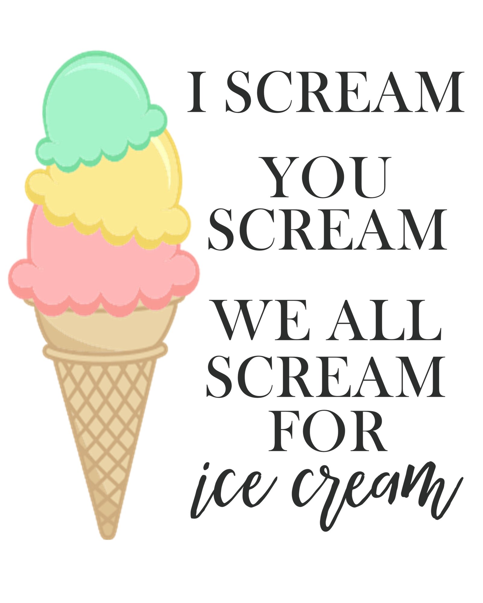 free ice cream printables