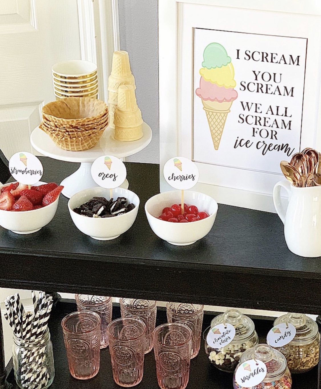 Personalized Ice Cream Toppings Bar