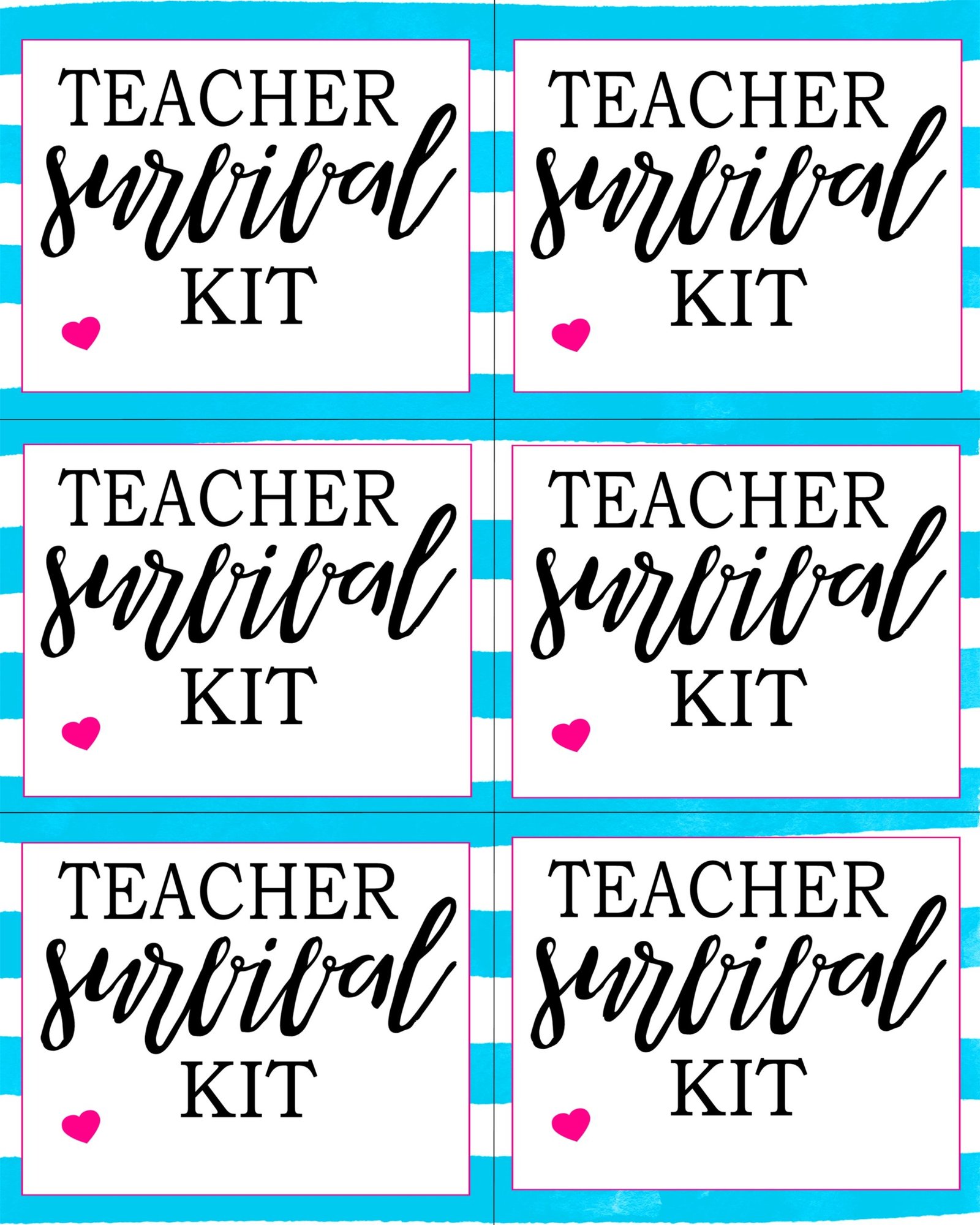 Teacher Survival Kit Free Printable PRINTABLE TEMPLATES