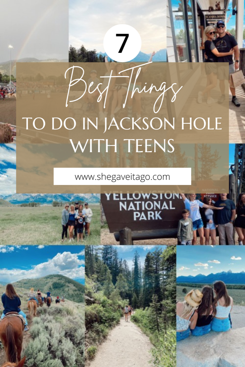 Welcome Home Saturday by popular Alabama lifestyle blog, She Gave It A Go: Pinterest image of bst things to do in Jackson Hole, WY. 